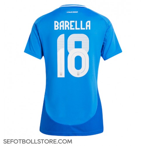 Italien Nicolo Barella #18 Replika Hemmatröja Dam EM 2024 Kortärmad